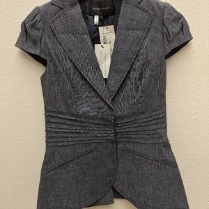 NWT BCBG Max Azria Short Sleeve Grey Blazer XXS